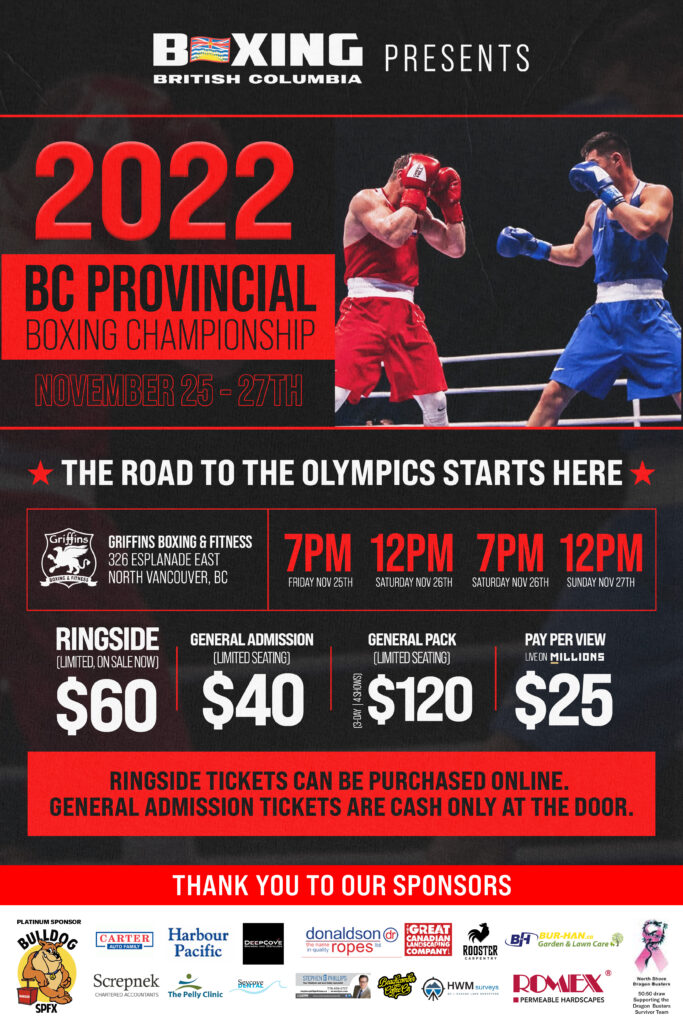 2022 BC Provincial Championships Griffins Boxing & Fitness
